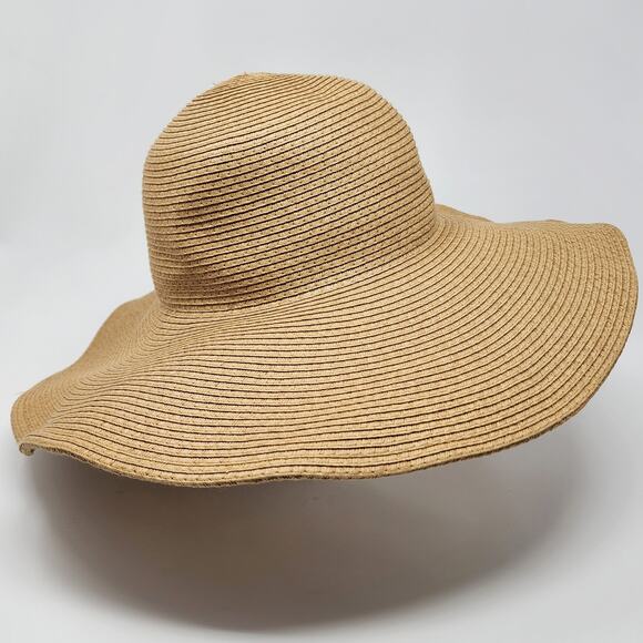 Peter Grimm Ashley Wire Rim Oversized Packable Raffia Sun Hat. EUC. One Size - Picture 4 of 9